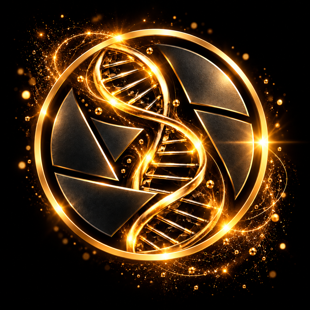 Creative DNA strand and aperture logo